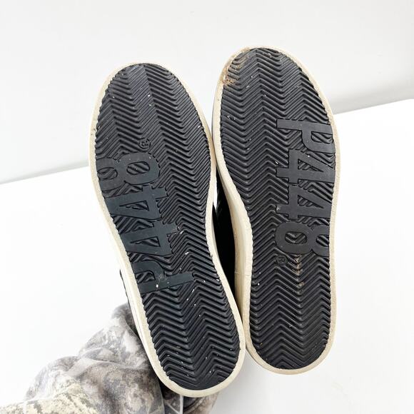 P448 John Low Top Lace Up Zebra Print Shoes Sneakers Black 7 - Picture 7 of 8